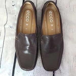 Ecco brown pebbled leather loafers, 43, U.S. 9-9.5